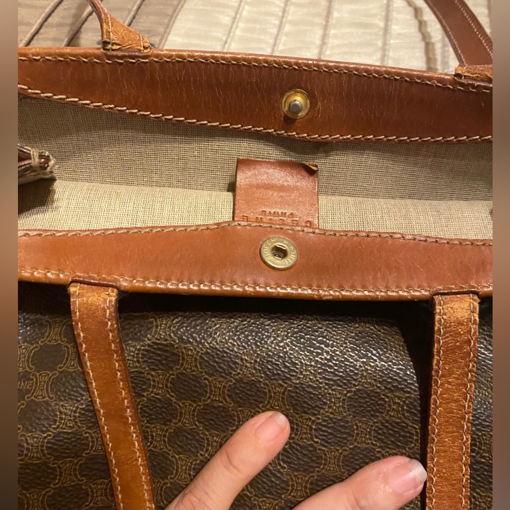 Celine - VINTAGE - GUC - Macadam Brown Patterned Tote - Picture 11 of 16
